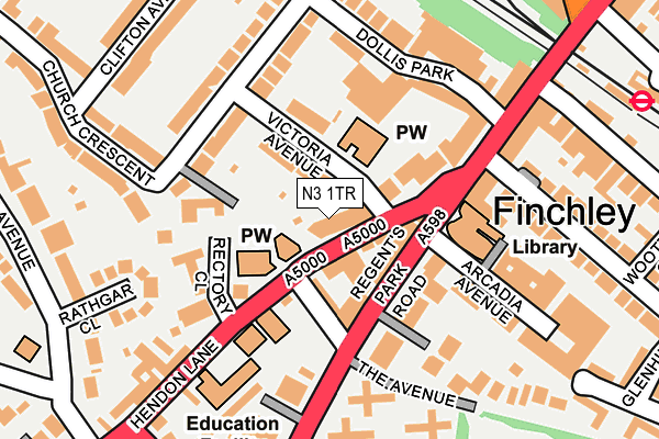 N3 1TR map - OS OpenMap – Local (Ordnance Survey)