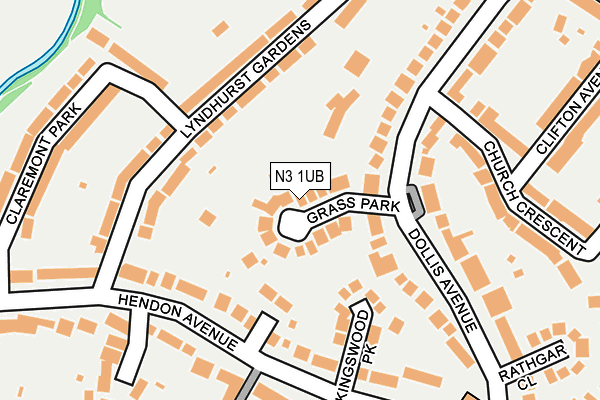 N3 1UB map - OS OpenMap – Local (Ordnance Survey)