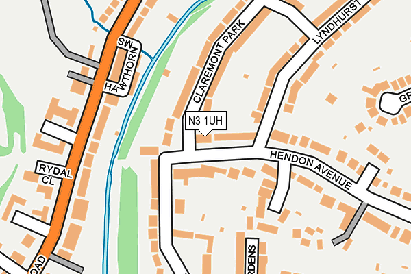 N3 1UH map - OS OpenMap – Local (Ordnance Survey)