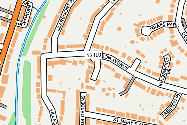 N3 1UJ map - OS OpenMap – Local (Ordnance Survey)