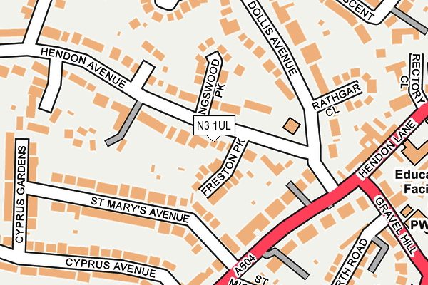 N3 1UL map - OS OpenMap – Local (Ordnance Survey)