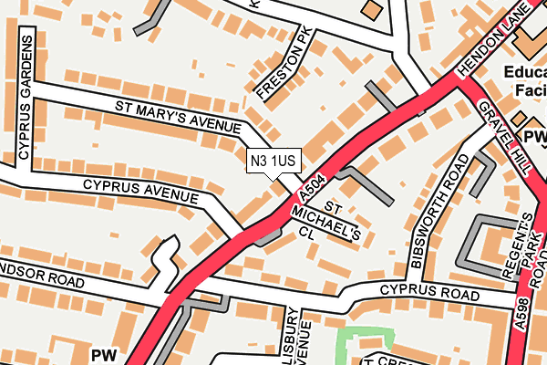 N3 1US map - OS OpenMap – Local (Ordnance Survey)