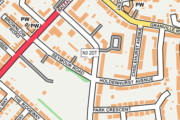 N3 2DT map - OS OpenMap – Local (Ordnance Survey)