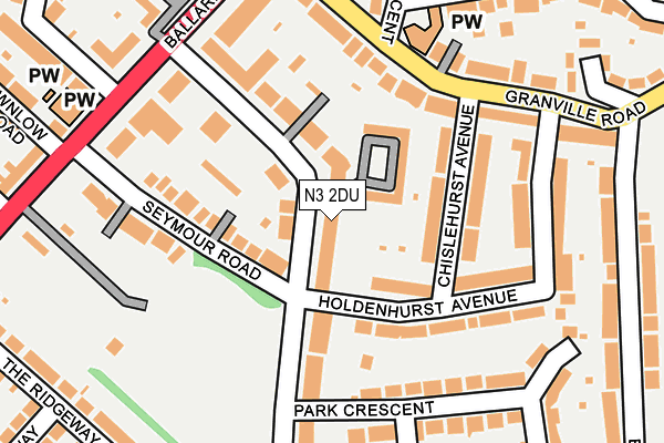 N3 2DU map - OS OpenMap – Local (Ordnance Survey)