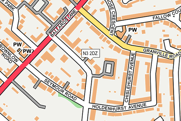 N3 2DZ map - OS OpenMap – Local (Ordnance Survey)