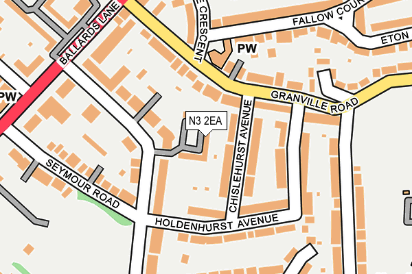 N3 2EA map - OS OpenMap – Local (Ordnance Survey)