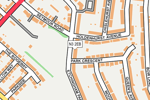 N3 2EB map - OS OpenMap – Local (Ordnance Survey)