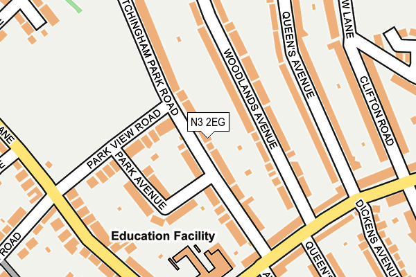 N3 2EG map - OS OpenMap – Local (Ordnance Survey)