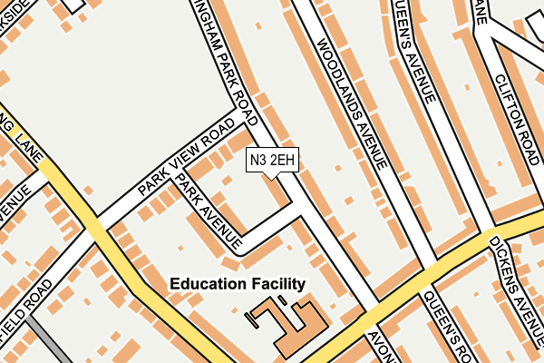 N3 2EH map - OS OpenMap – Local (Ordnance Survey)