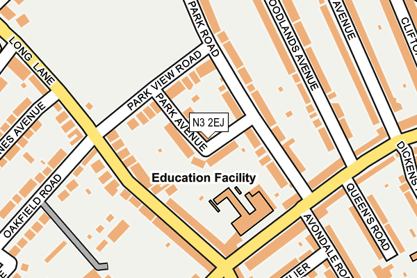 N3 2EJ map - OS OpenMap – Local (Ordnance Survey)