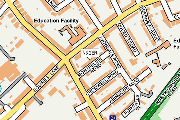N3 2ER map - OS OpenMap – Local (Ordnance Survey)