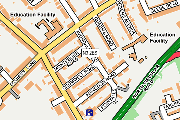 N3 2ES map - OS OpenMap – Local (Ordnance Survey)