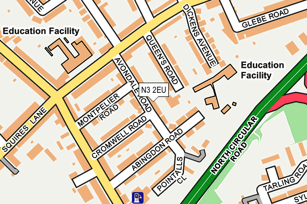 N3 2EU map - OS OpenMap – Local (Ordnance Survey)