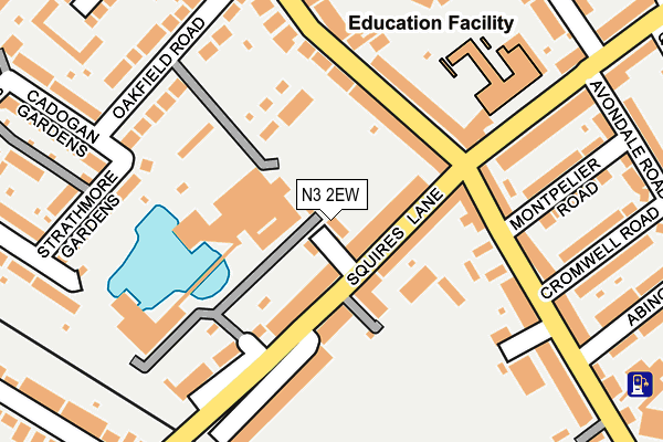 N3 2EW map - OS OpenMap – Local (Ordnance Survey)