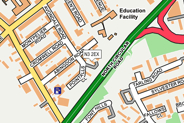 N3 2EX map - OS OpenMap – Local (Ordnance Survey)