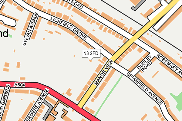 N3 2FD map - OS OpenMap – Local (Ordnance Survey)