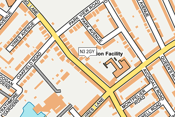 N3 2GY map - OS OpenMap – Local (Ordnance Survey)