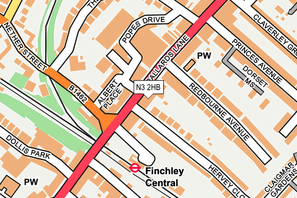 N3 2HB map - OS OpenMap – Local (Ordnance Survey)