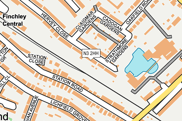N3 2HH map - OS OpenMap – Local (Ordnance Survey)