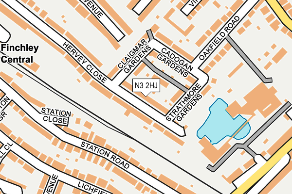 N3 2HJ map - OS OpenMap – Local (Ordnance Survey)