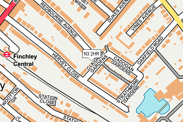 N3 2HR map - OS OpenMap – Local (Ordnance Survey)