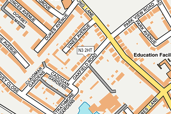N3 2HT map - OS OpenMap – Local (Ordnance Survey)