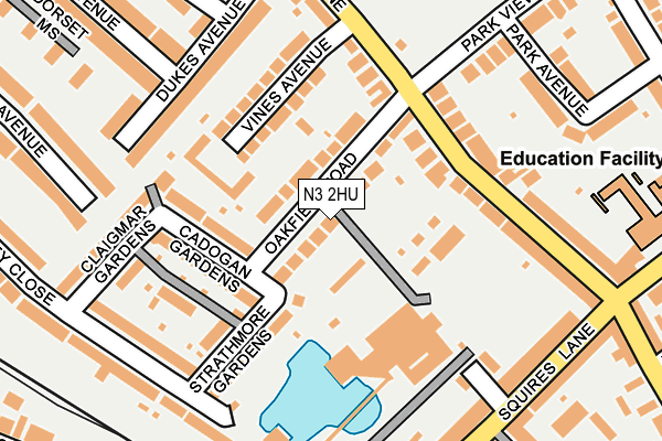 N3 2HU map - OS OpenMap – Local (Ordnance Survey)