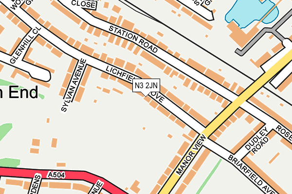 N3 2JN map - OS OpenMap – Local (Ordnance Survey)