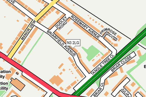 N3 2LG map - OS OpenMap – Local (Ordnance Survey)