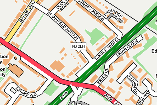N3 2LH map - OS OpenMap – Local (Ordnance Survey)