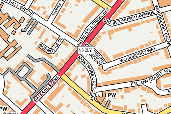 N3 2LY map - OS OpenMap – Local (Ordnance Survey)