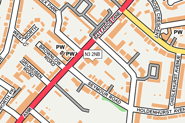 N3 2NB map - OS OpenMap – Local (Ordnance Survey)