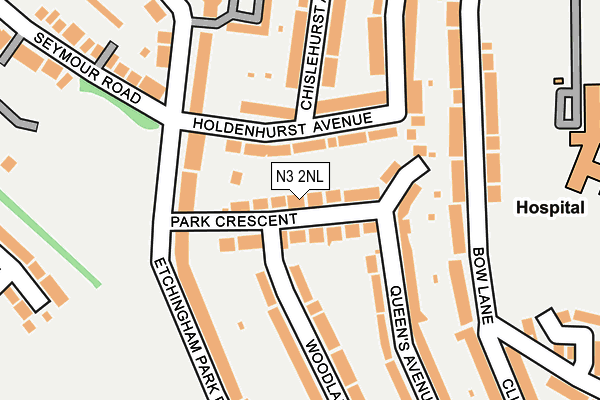 N3 2NL map - OS OpenMap – Local (Ordnance Survey)