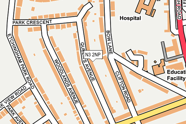 N3 2NP map - OS OpenMap – Local (Ordnance Survey)