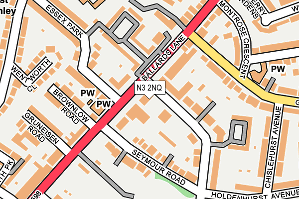 N3 2NQ map - OS OpenMap – Local (Ordnance Survey)