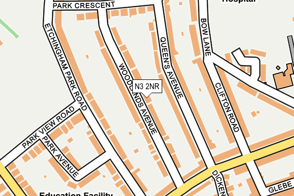 N3 2NR map - OS OpenMap – Local (Ordnance Survey)