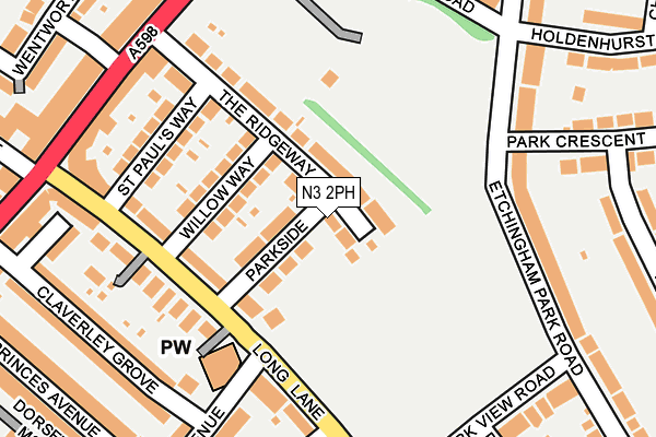 N3 2PH map - OS OpenMap – Local (Ordnance Survey)
