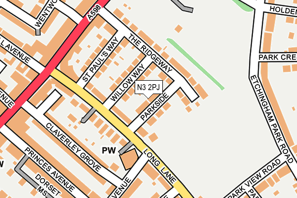 N3 2PJ map - OS OpenMap – Local (Ordnance Survey)