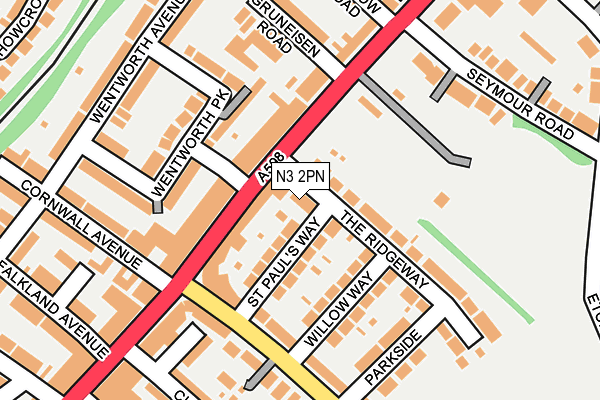 N3 2PN map - OS OpenMap – Local (Ordnance Survey)
