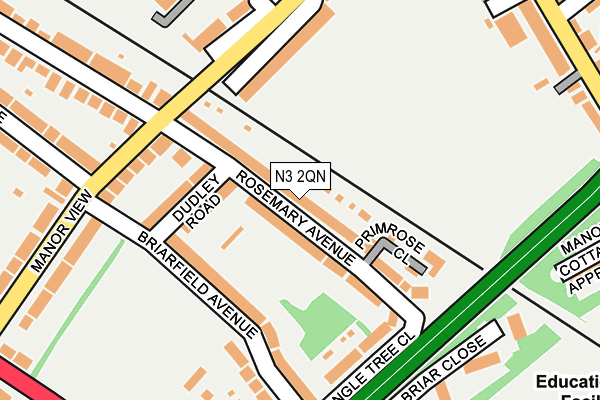 N3 2QN map - OS OpenMap – Local (Ordnance Survey)