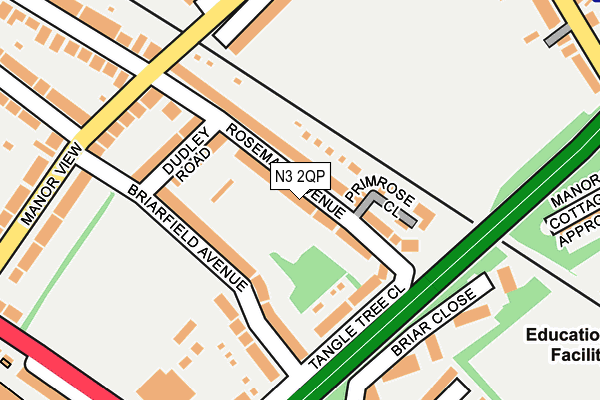 N3 2QP map - OS OpenMap – Local (Ordnance Survey)