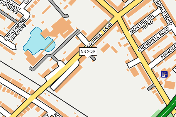 N3 2QS map - OS OpenMap – Local (Ordnance Survey)