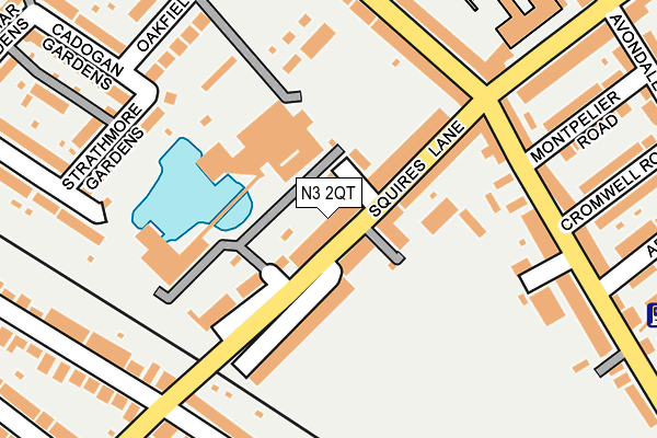 N3 2QT map - OS OpenMap – Local (Ordnance Survey)