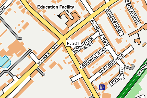 N3 2QY map - OS OpenMap – Local (Ordnance Survey)