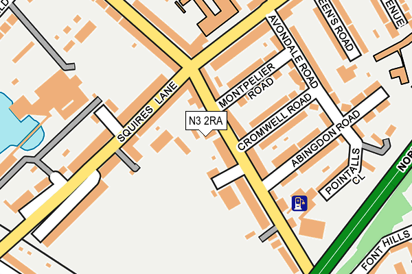 N3 2RA map - OS OpenMap – Local (Ordnance Survey)