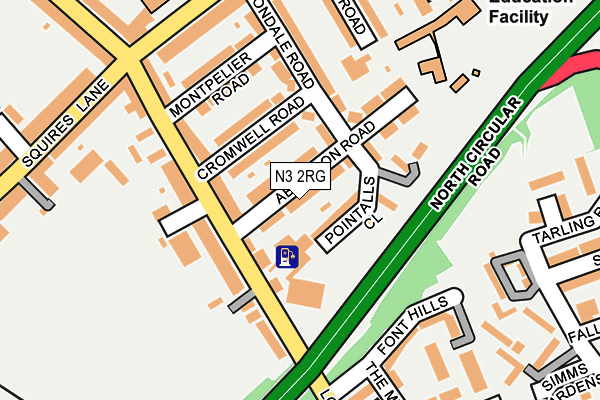 N3 2RG map - OS OpenMap – Local (Ordnance Survey)