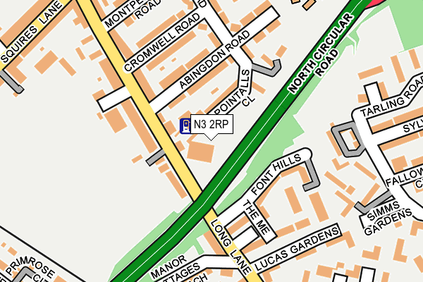 N3 2RP map - OS OpenMap – Local (Ordnance Survey)