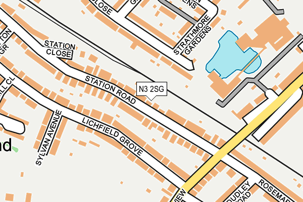 N3 2SG map - OS OpenMap – Local (Ordnance Survey)
