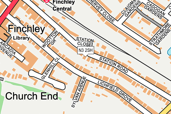 N3 2SH map - OS OpenMap – Local (Ordnance Survey)