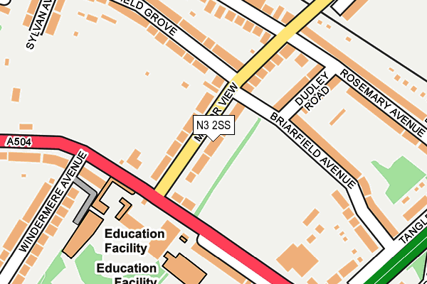 N3 2SS map - OS OpenMap – Local (Ordnance Survey)